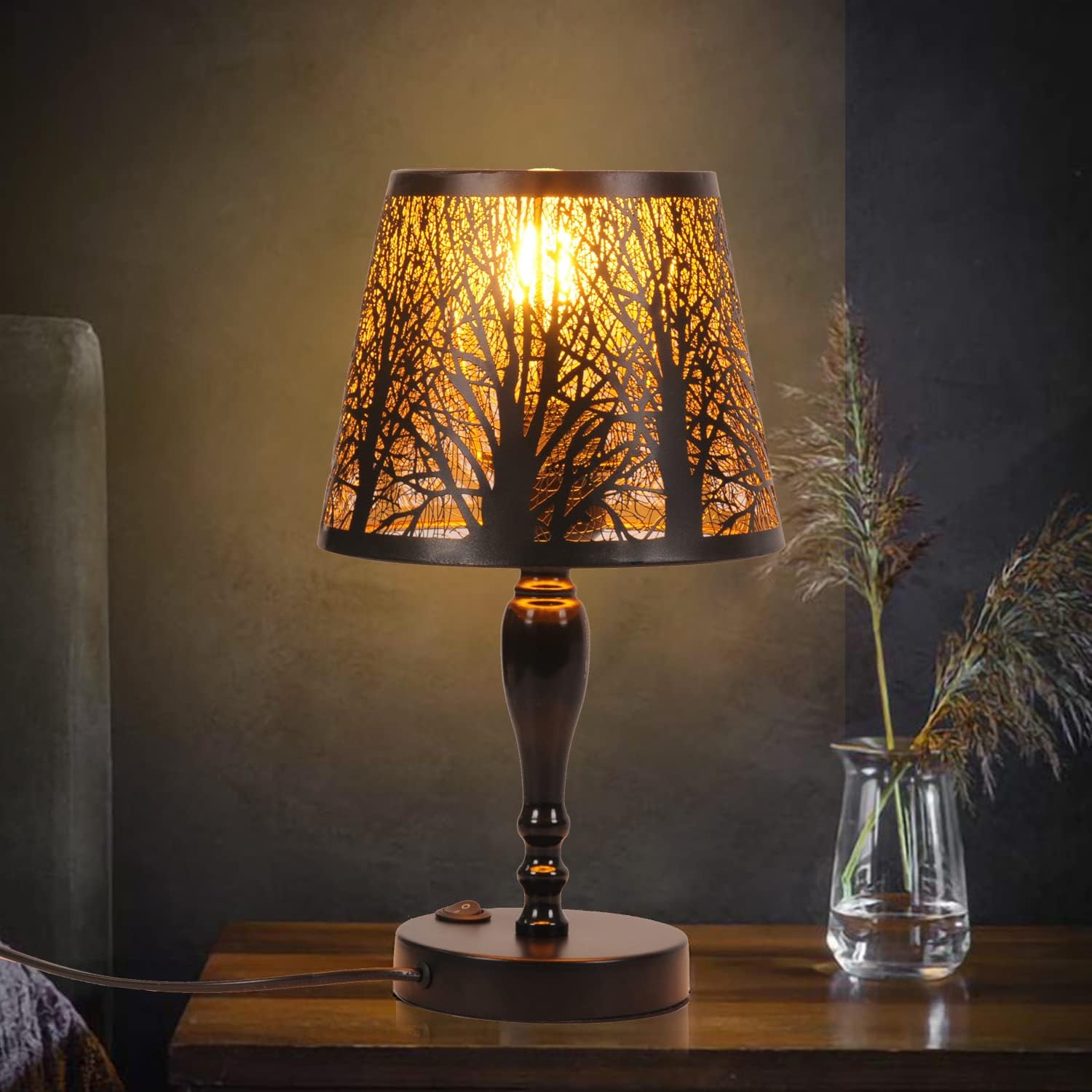 Lampe de table industrielle métal – abat-jour cage, douille E27