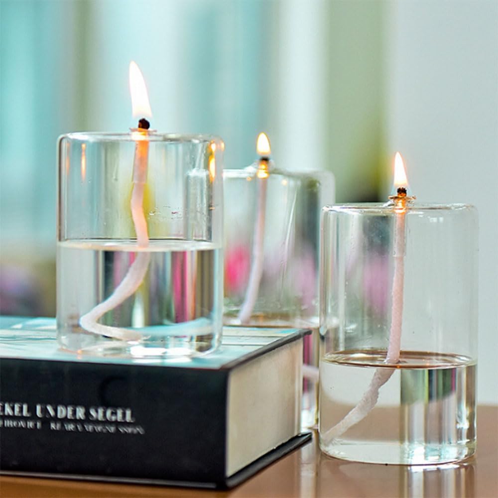 Lampe à huile en verre – grande lanterne d'intérieur ou secours