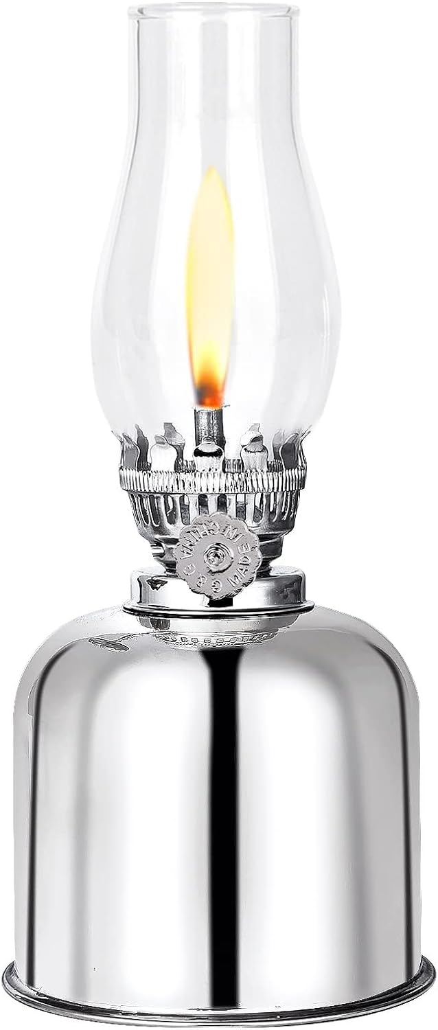 Lampe à pétrole rétro métal et verre – modèle coupe-vent
