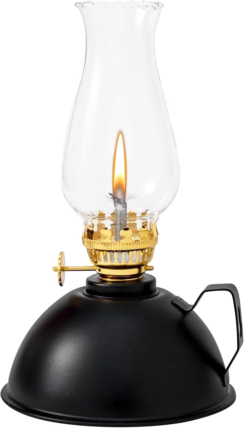 Lampe à huile en verre avec poignée – idéale table et déco